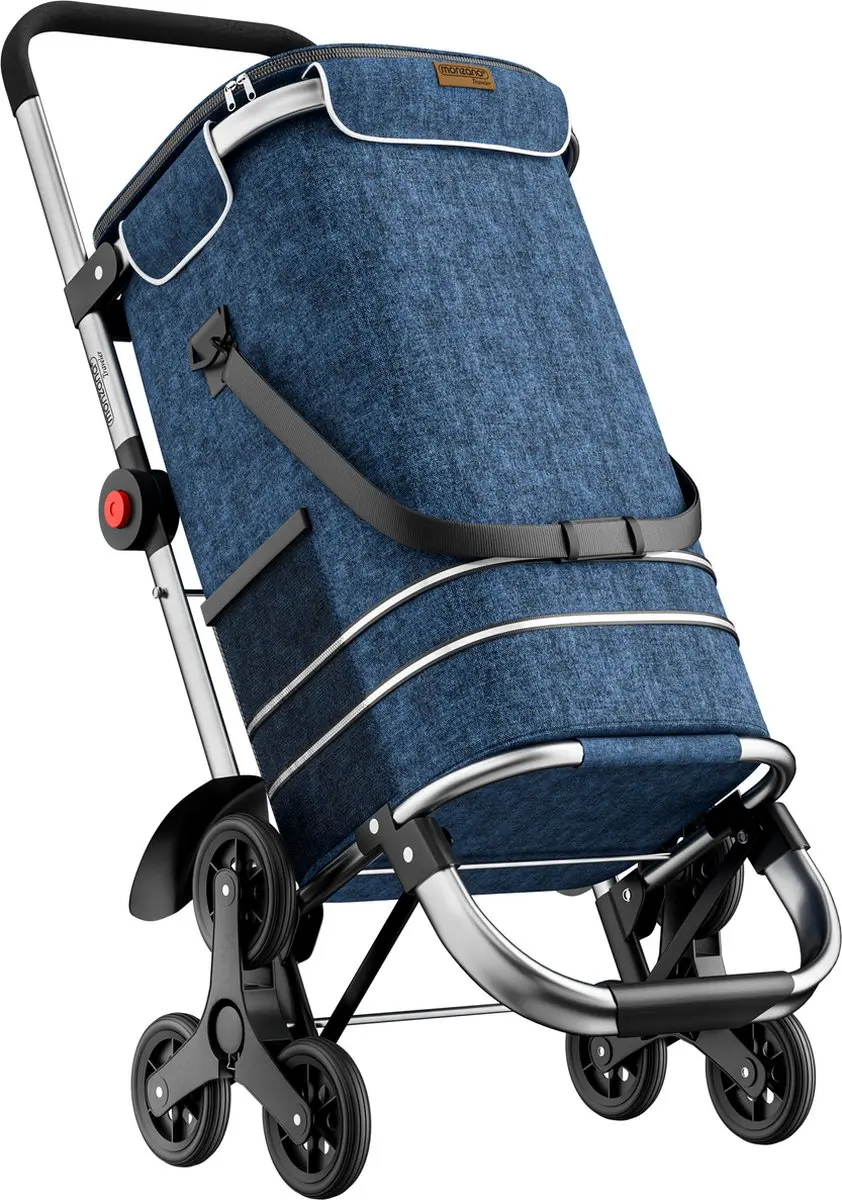 Monzana 2in1 Boodschappentrolley 50kg - 6 Wielen Blauw