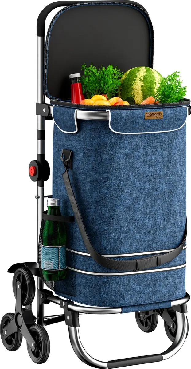 Monzana 2in1 Boodschappentrolley 50kg - 6 Wielen Blauw