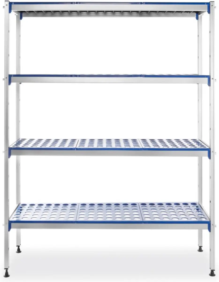 HENDI Aluminium Opbergrek 4 Planken 1280x405x1685mm
