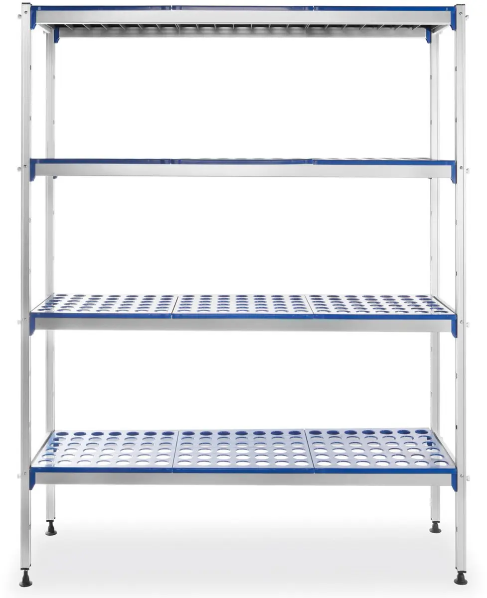 HENDI Aluminium Opbergrek 4 Planken 1280x405x1685mm - Grijs