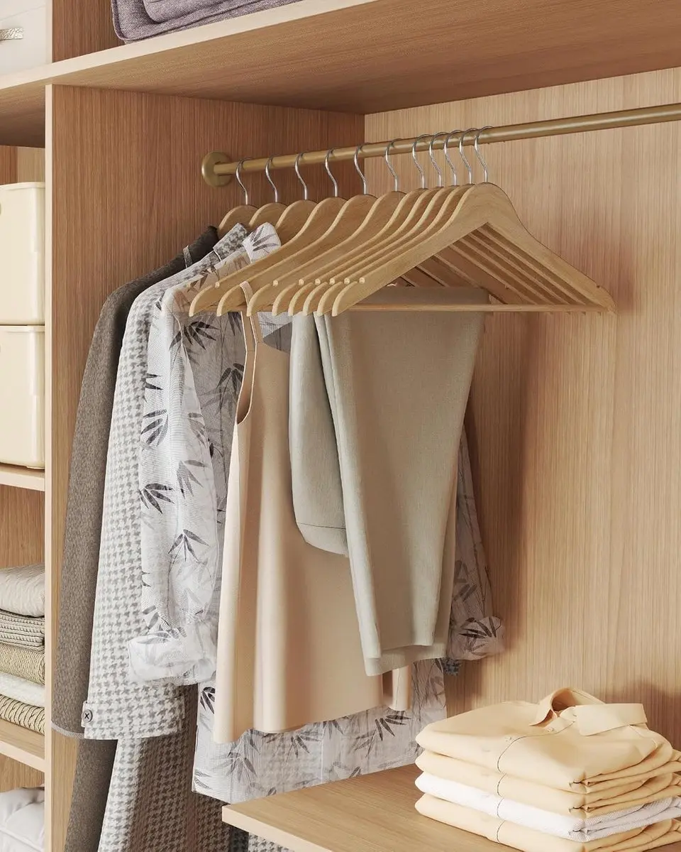 Songmics Houten Kledinghangers 30 Stuks - Naturel
