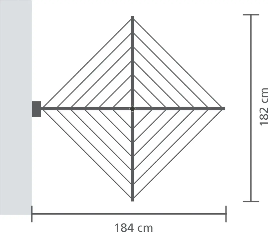 Brabantia WallFix Wanddroogrek 24m Metallic Grey - incl. Hoes