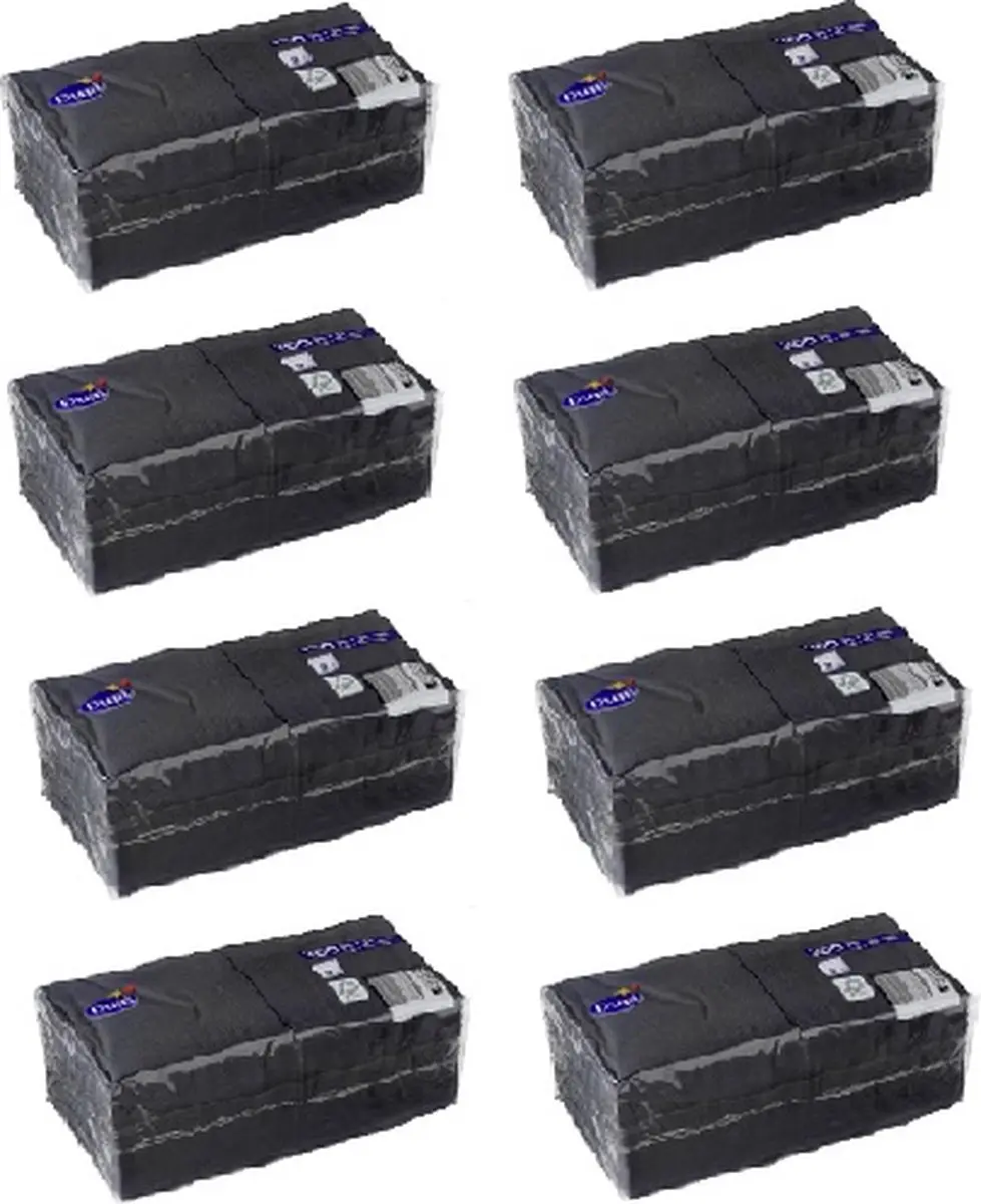 Duni Servet 2-laags 24x24cm Zwart - 2400 Stuks