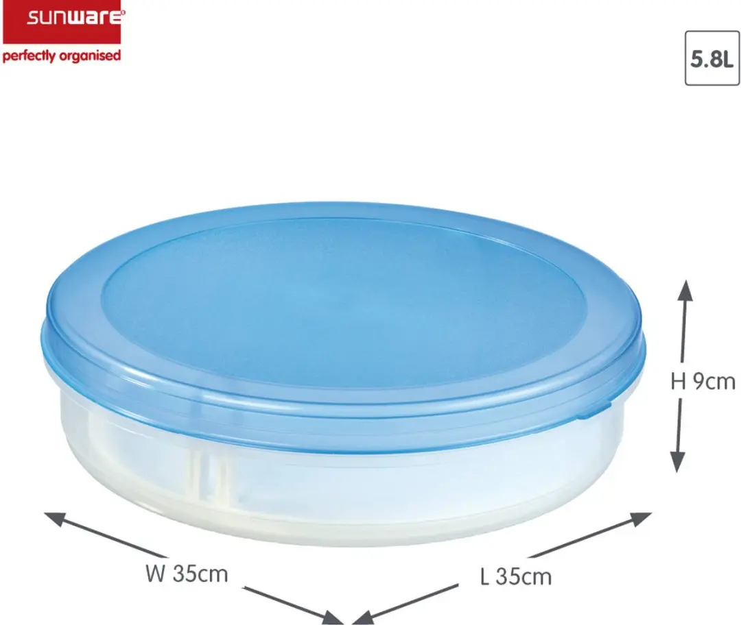 Sunware Club Cuisine Vlaaidoos met Lift - 35x35x9cm - Blauw