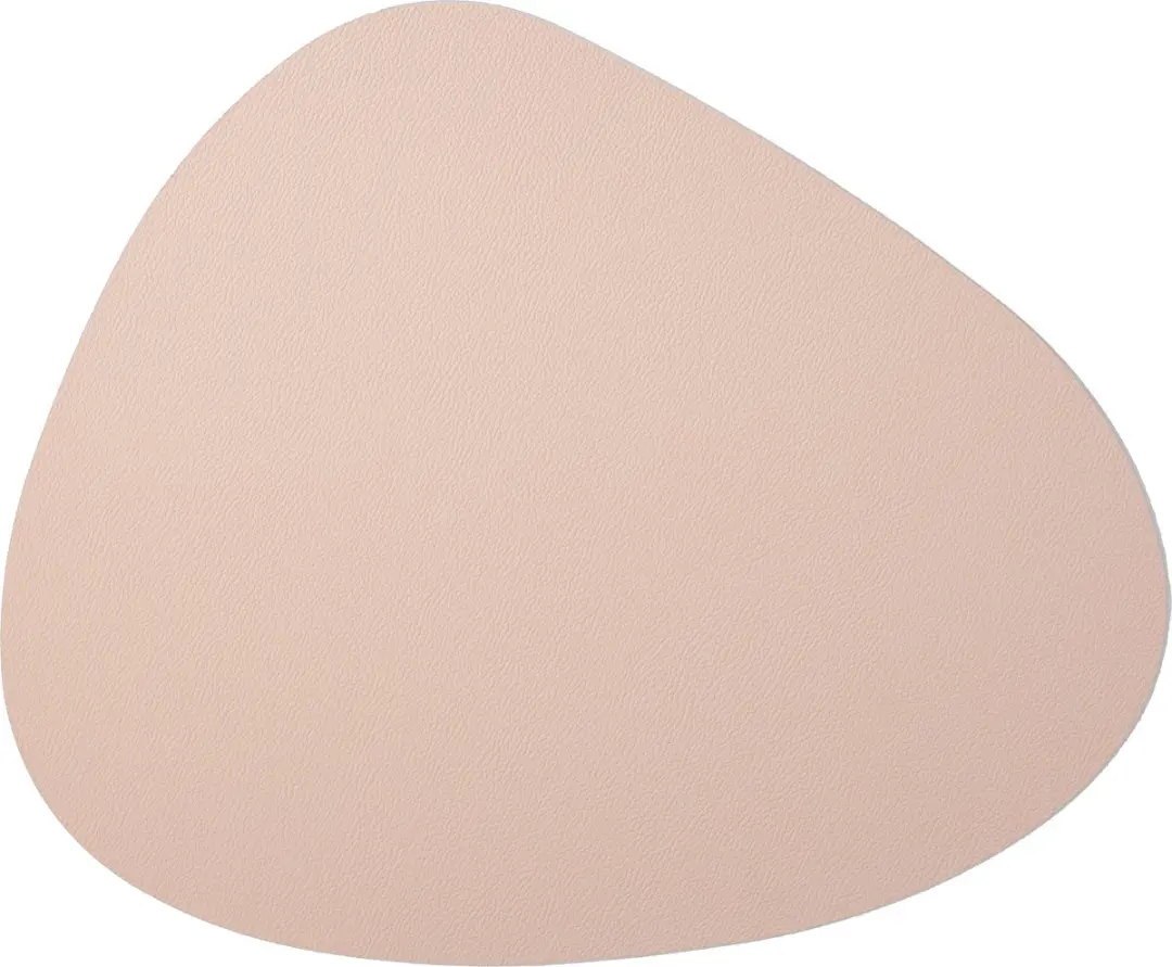 Kade 171 Eivormige Placemats Lederlook - 6 Stuks 44x37cm - Roze/Grijs