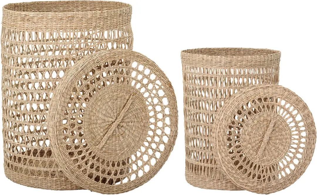 Bloomingville Connie Mand met Deksel - Set van 2 - Ø41cm