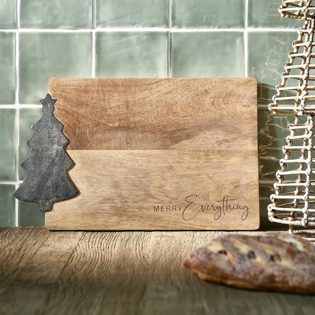 Riviera Maison Snijplank Kerstversiering Merry Everything - Naturel
