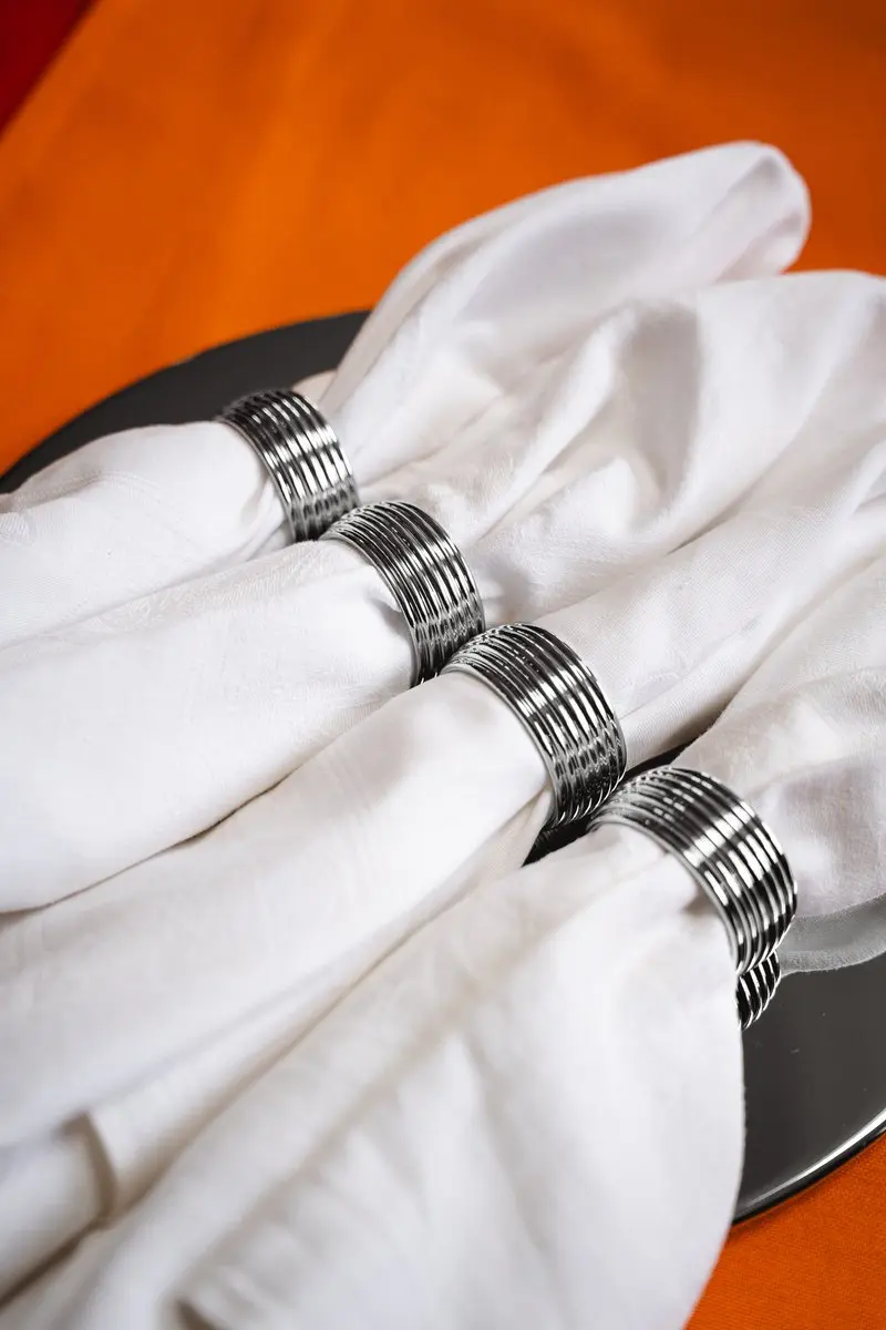 Zilverstad Elana Servetringen Set - 4 Stuks - Zilver - Ø5cm