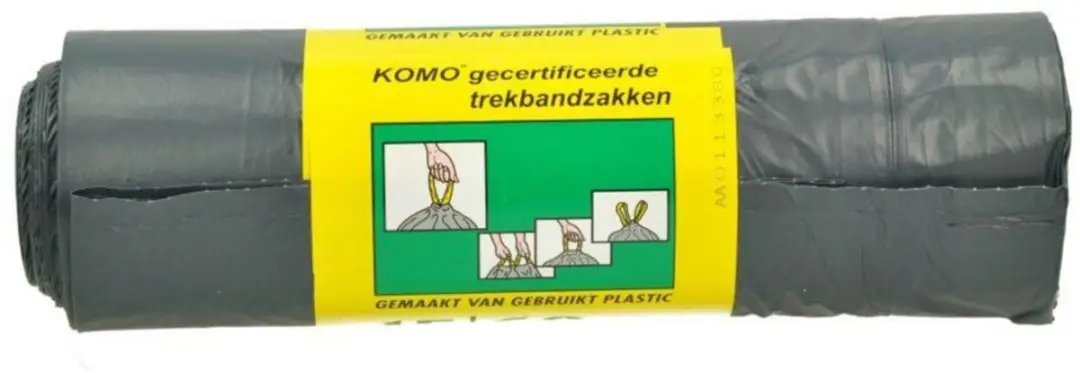 KOMO Vuilniszakken Trekband 60L - 105 Stuks (7x15)