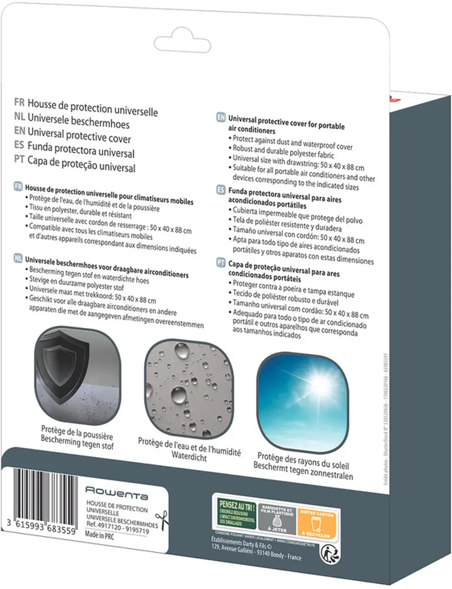 Rowenta Universele Beschermhoes Airco 176L - Grijs