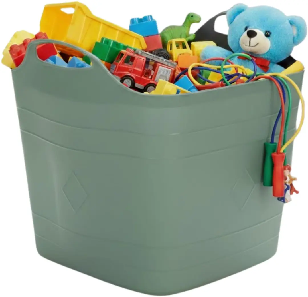 Excellent Houseware Speelgoedmand Salie groen 25L