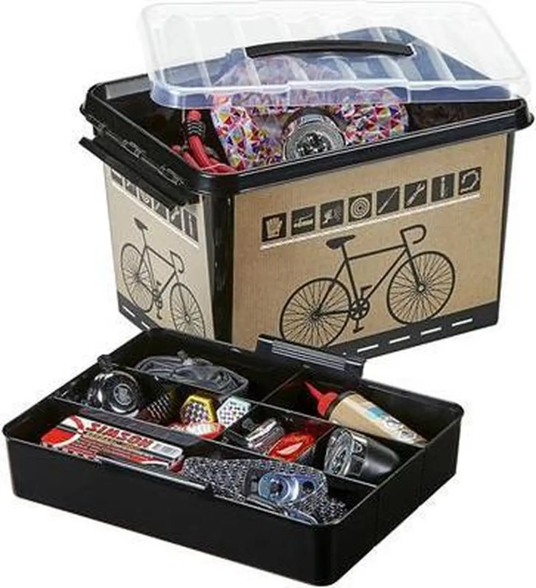 Sunware Q-line Fietsbox 22L - 40x30x26cm Zwart
