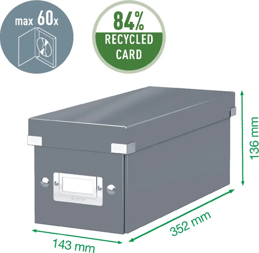 Leitz WOW Click & Store CD/DVD Box Wit - 14,3x35,2cm