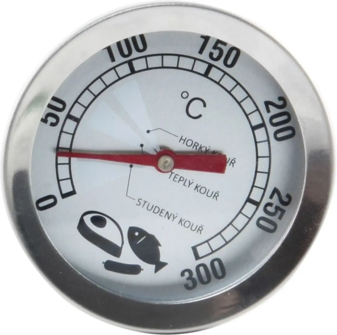Orion Rookoven Thermometer Edelstaal 16cm - Zilver