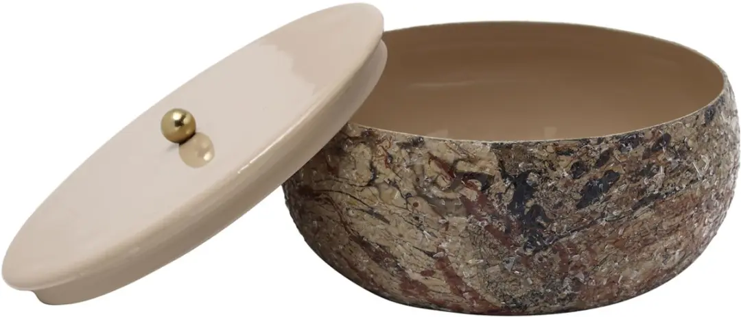 Present Time - Opbergbox Mosaic Marble - Bruin