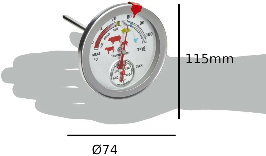 TFA Dostmann Vleesthermometer Prikker RVS 0-300°C - Zilver