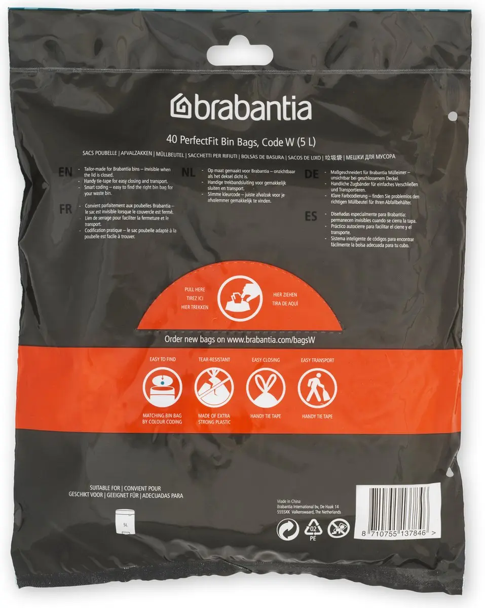 Brabantia PerfectFit Vuilniszakken 5L - 40 Stuks - afbeelding 3 van 6
