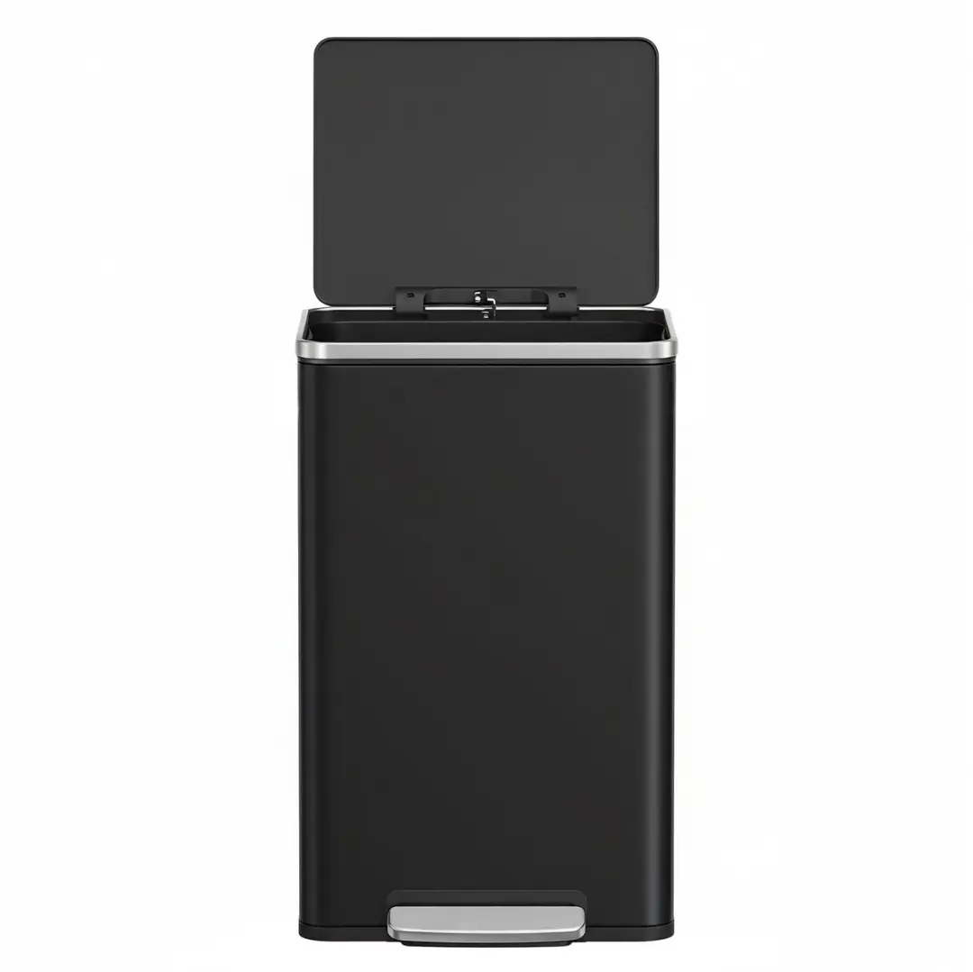 Songmics Prullenbak 50L - Zwart - Soft-close - afbeelding 3 van 6