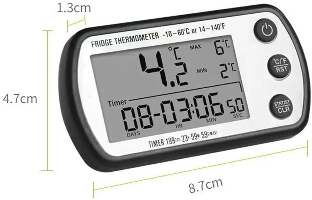 ECTEATOY Digitale Koelkastthermometer - 2 Stuks - Wit - afbeelding 6 van 6