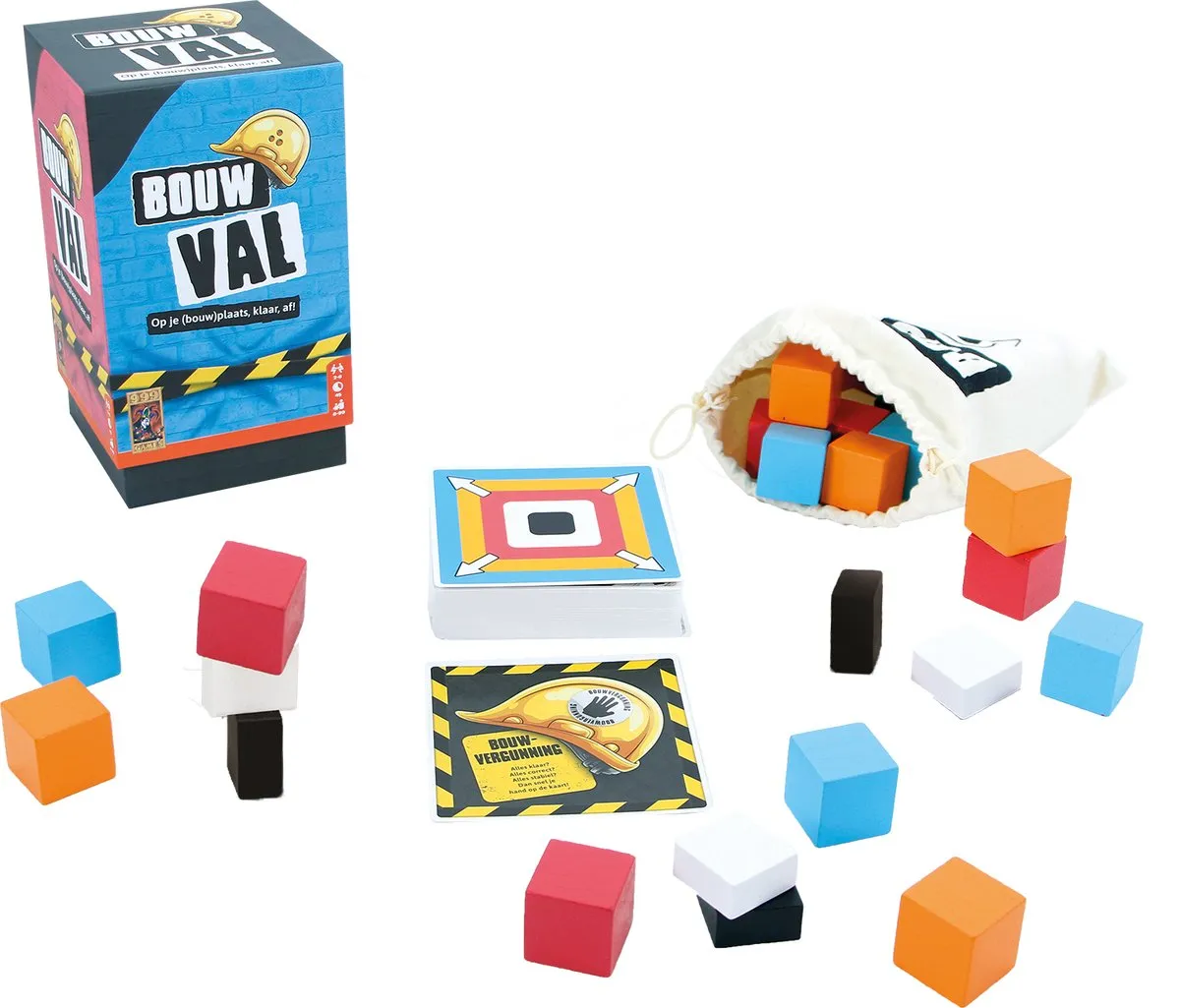 999 Games Bouwval Chaotisch Partyspel - 30 Blokken & 80 Kaarten