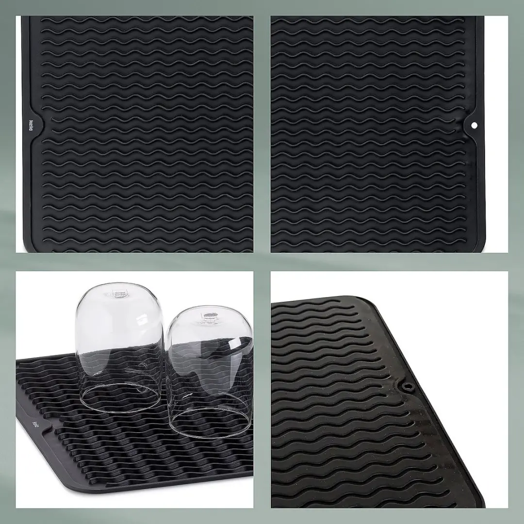 Kela Rena Afdruipmat Siliconen 40x30cm - Zwart