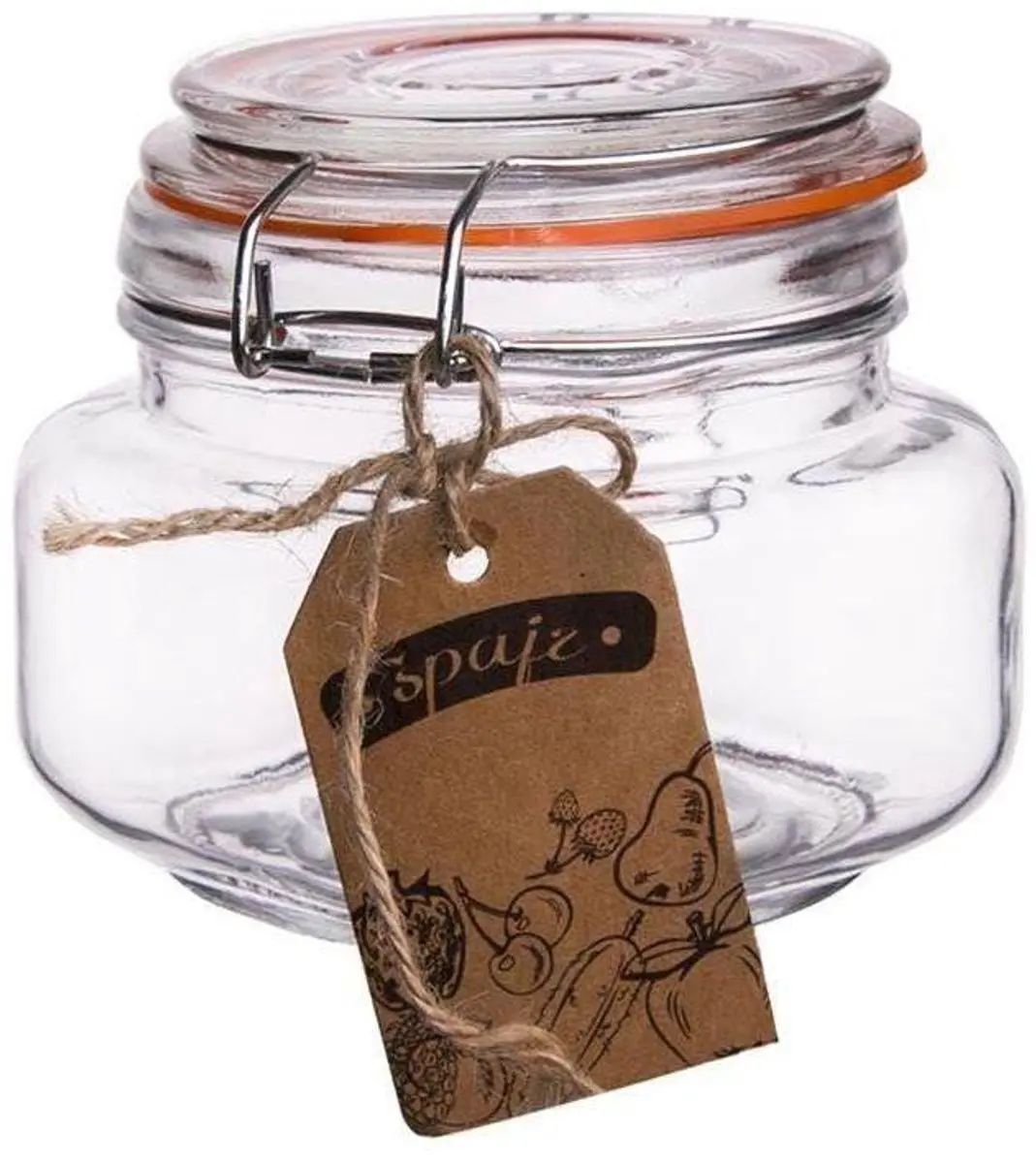 Orion Glazen Patentpot 500ml - Luchtdicht - Oranje/Transparant - afbeelding 3 van 3