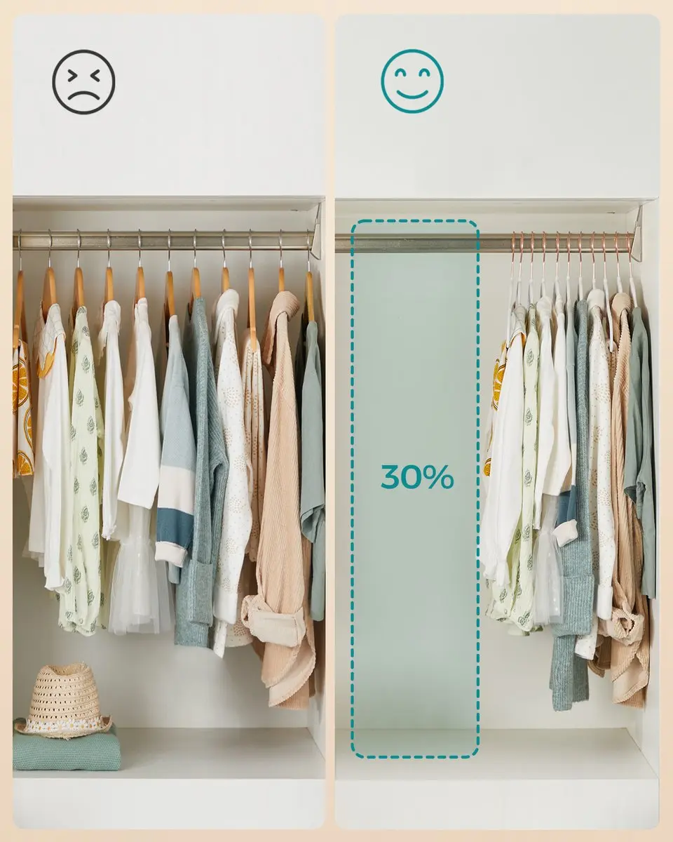 Songmics Kinderkleerhangers 50 Stuks - Fluweel - 360° Draaibare Haak - afbeelding 6 van 6