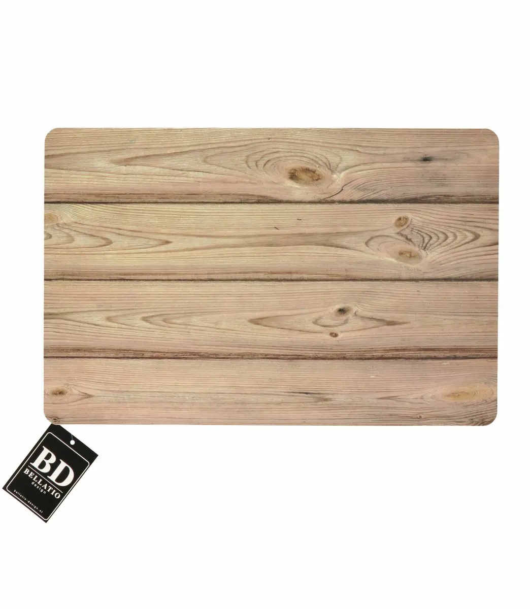 Bellatio Design Tafel Placemats Houten Planken 43x28cm - 4 Stuks