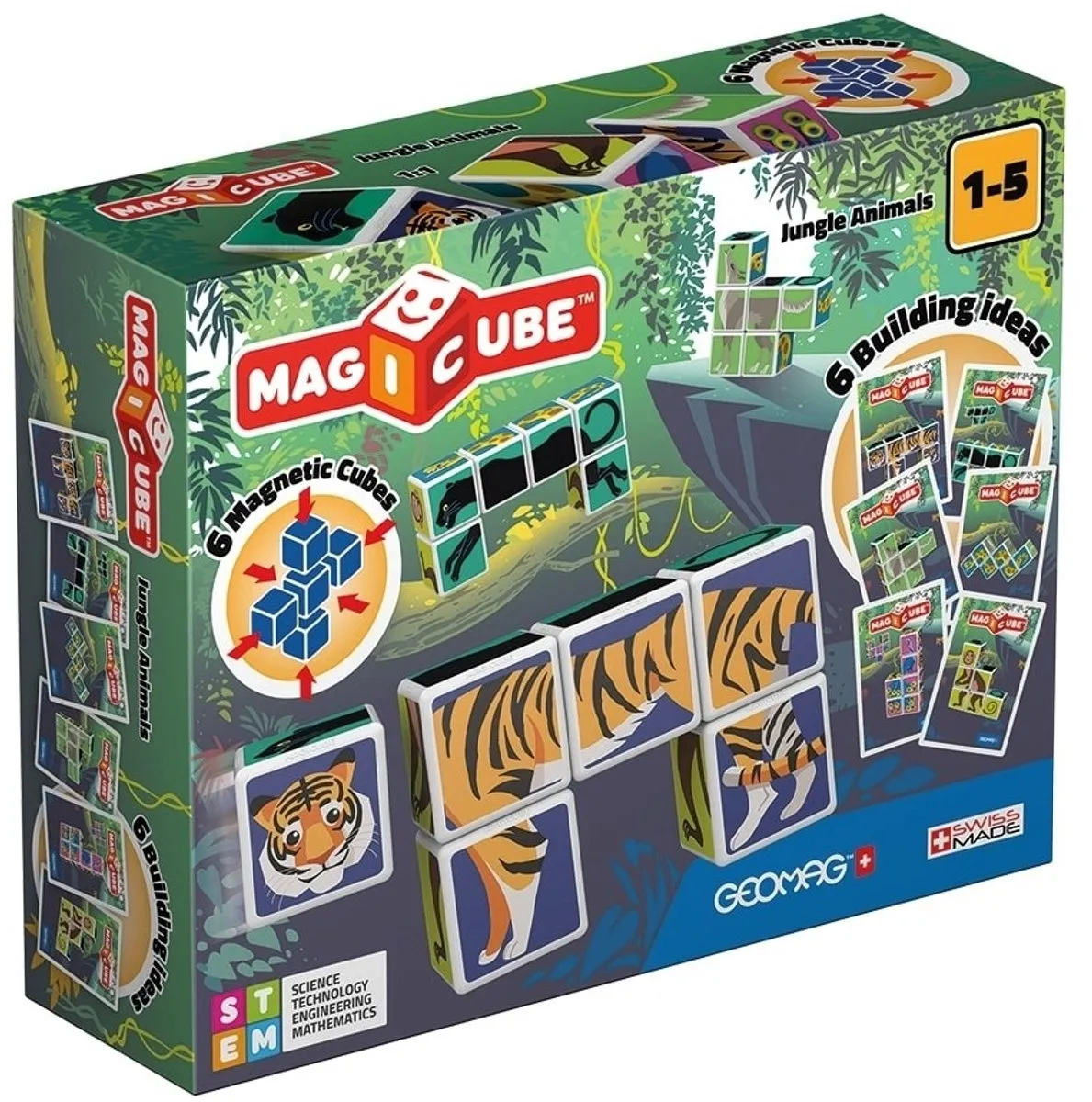 Geomag Magicube Jungle Animals 12-delig