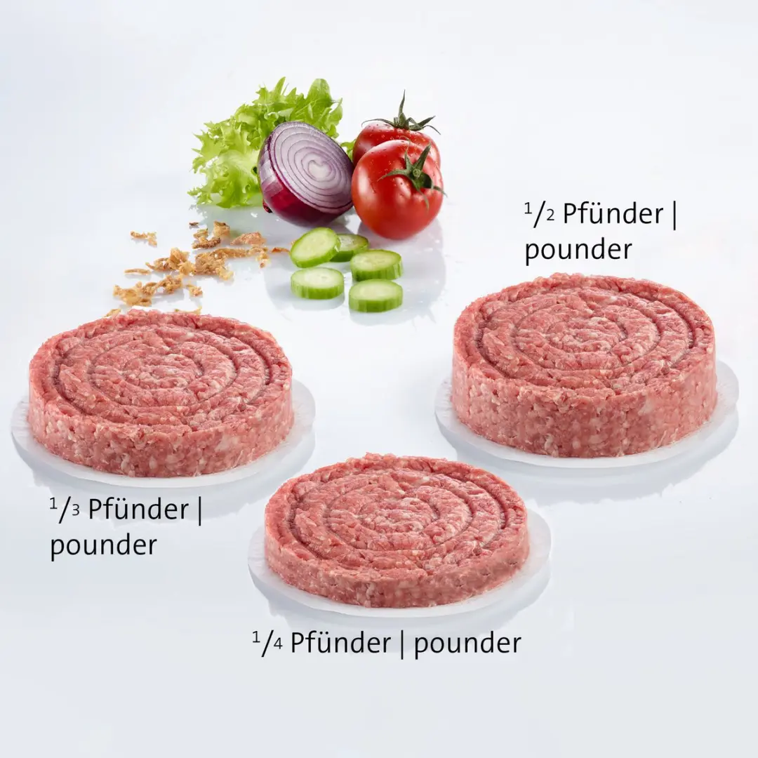 Westmark Vario Hamburgermaker - 3 Pattygroottes - Zilver/Zwart