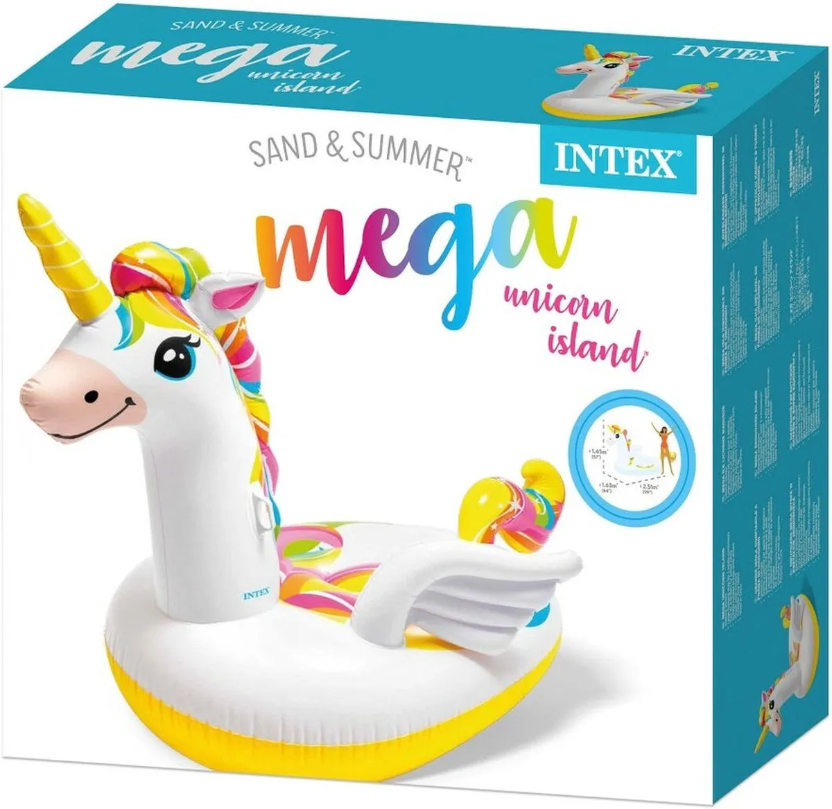 Intex Opblaasbaar Eiland Eenhoorn 163x251x145cm - 2 Stuks - Multicolor - afbeelding 2 van 3