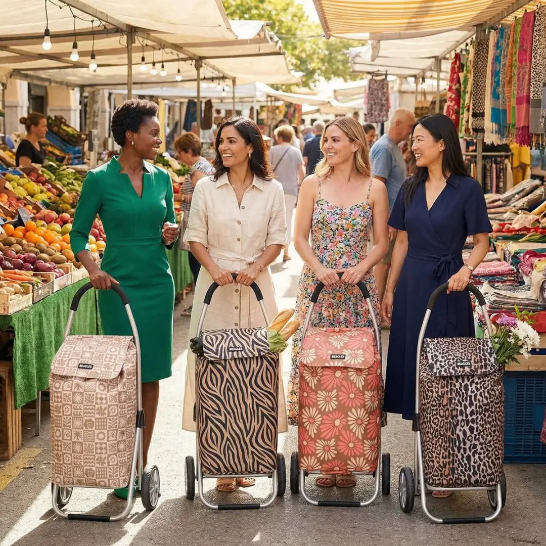 Beagles Alberic Boodschappen Trolley 15841A434 - 41.8L Bloem Bruin