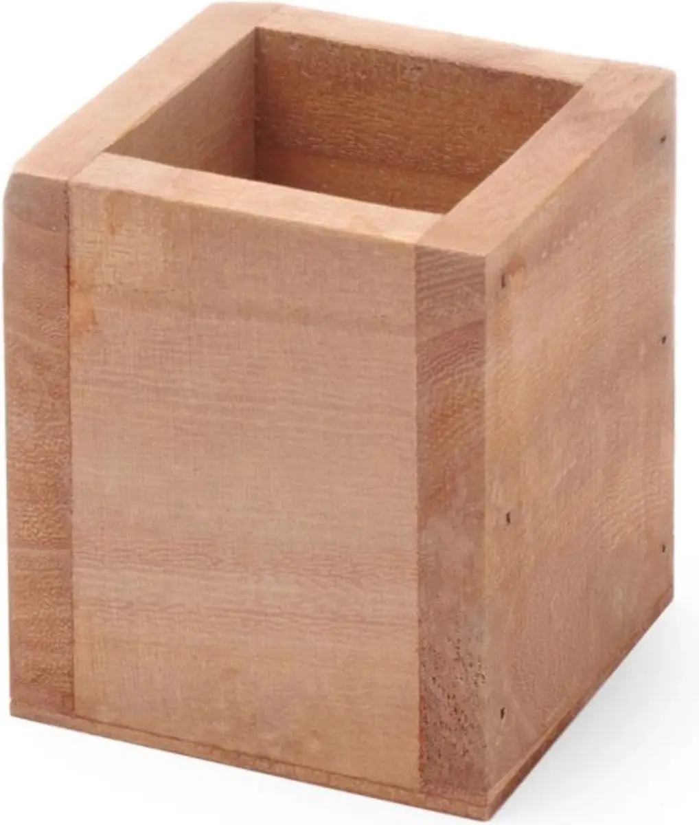 HENDI Bestekdoos Duurzaam Hout 664186 - 80x80x95mm - RVS