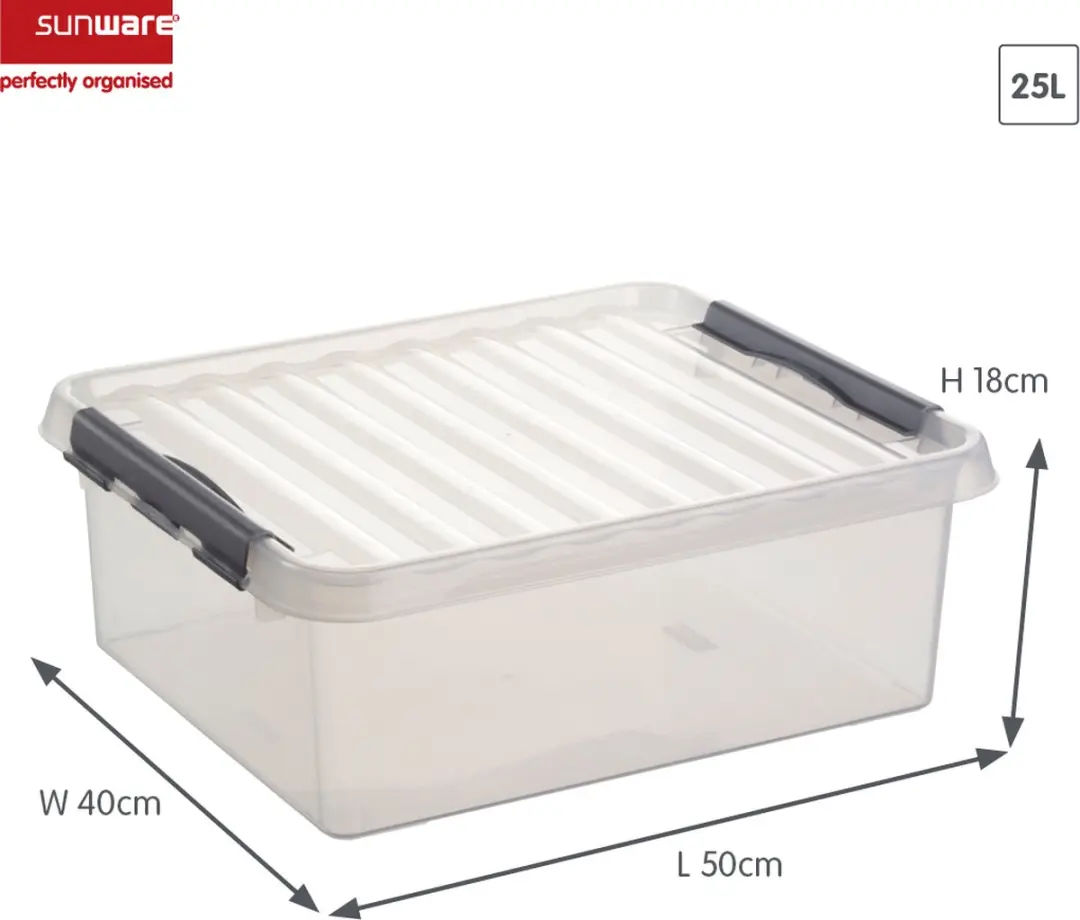 Sunware Q-line Opbergbox 25L - 50x40x18cm Grijs