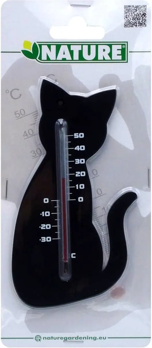 Nature Furniture Limited Wandthermometer Kat - Zwart