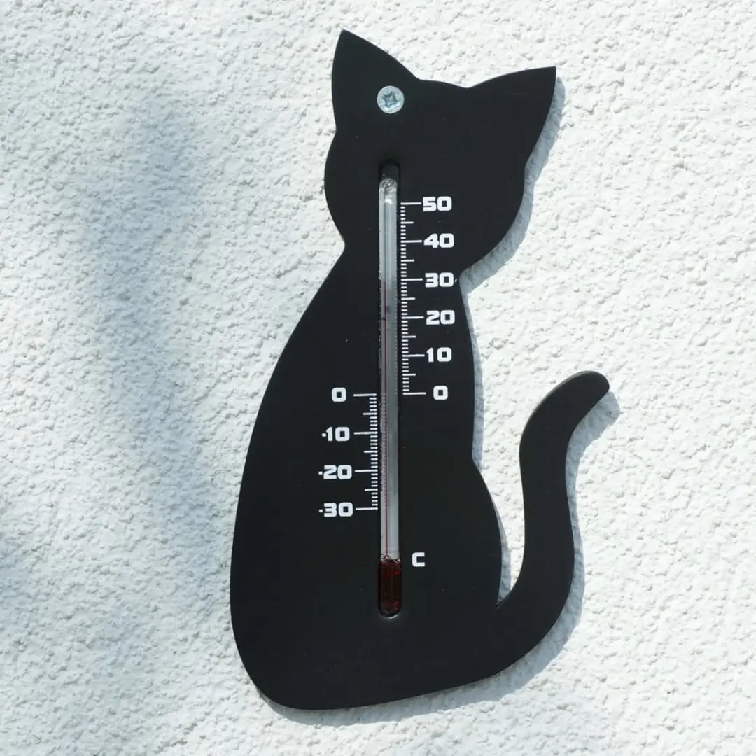 Nature Furniture Limited Wandthermometer Kat - Zwart