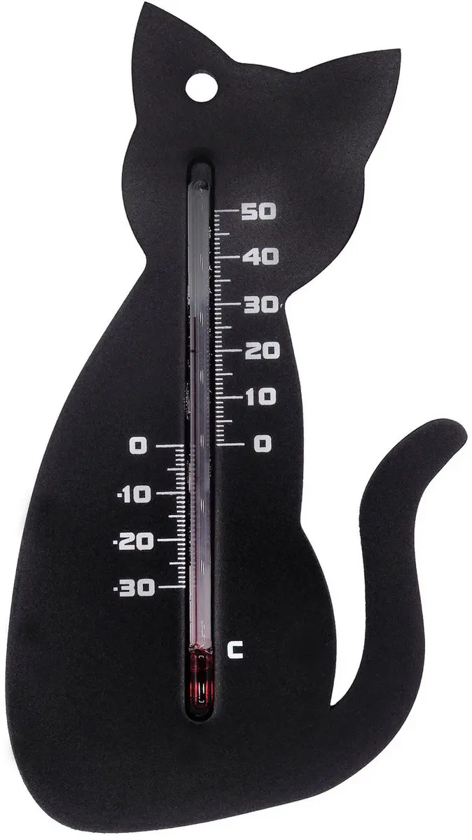 Nature Furniture Limited Wandthermometer Kat - Zwart