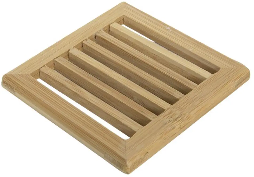 Onderzetter bamboe ribbel 10x10cm