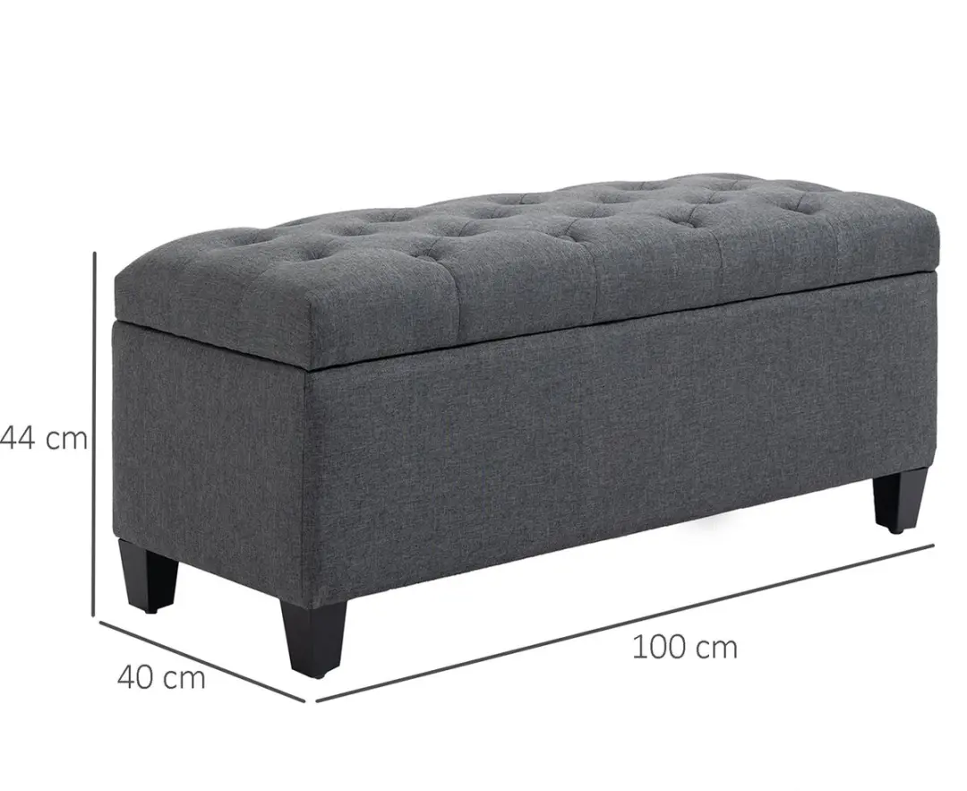 Homcom Sitzbank 838-166 - Grijs - 72.9L