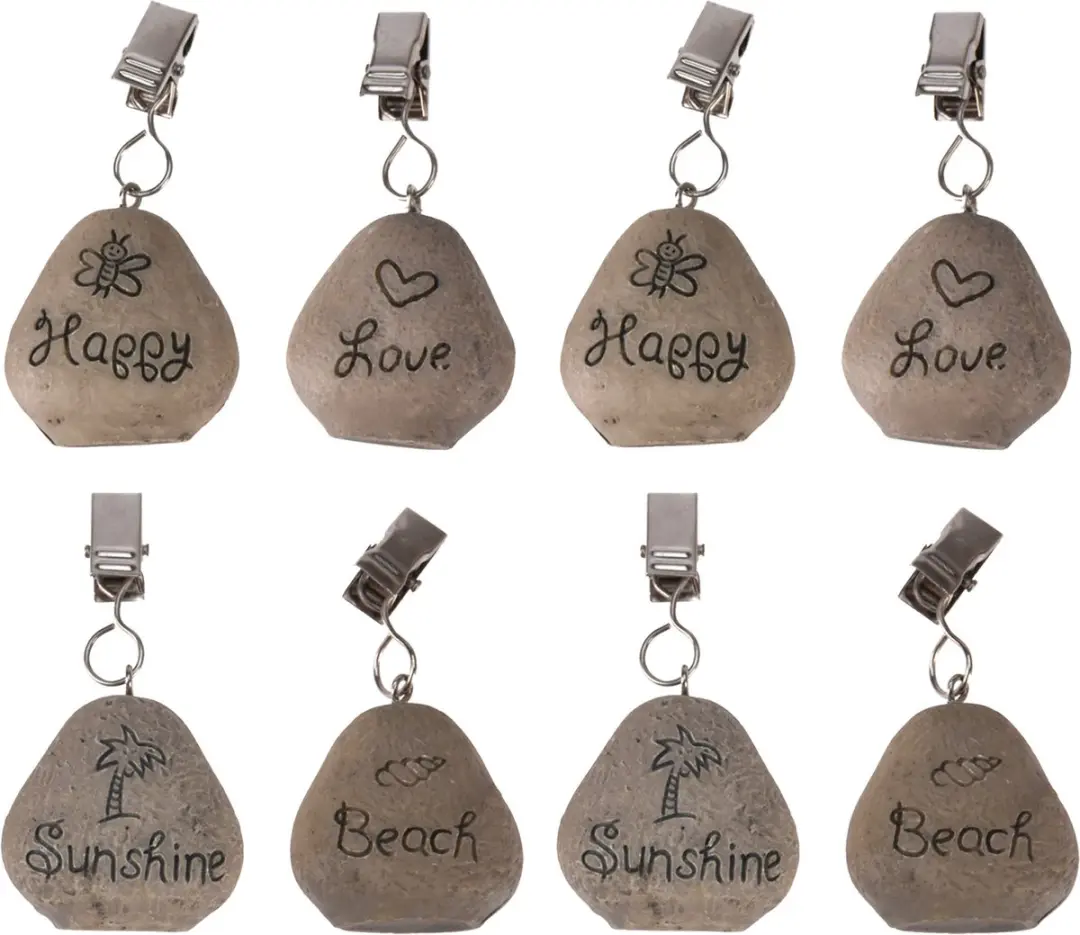 Excellent Houseware Ibiza Tafelkleed Gewichtjes - 8 Stuks - Grijs