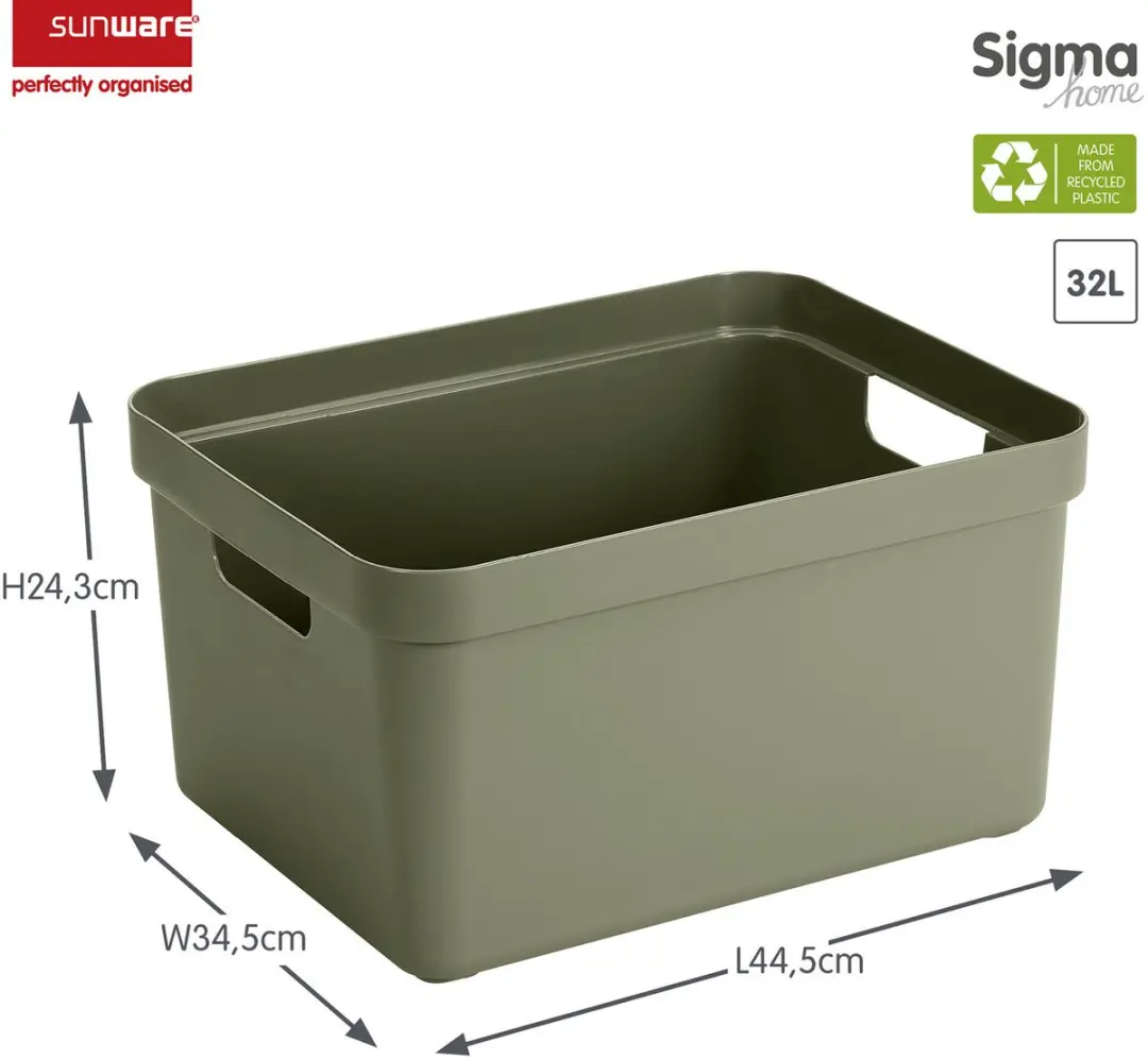Sunware Sigma Opbergbox 32L - Donkergroen - 45x35x24cm