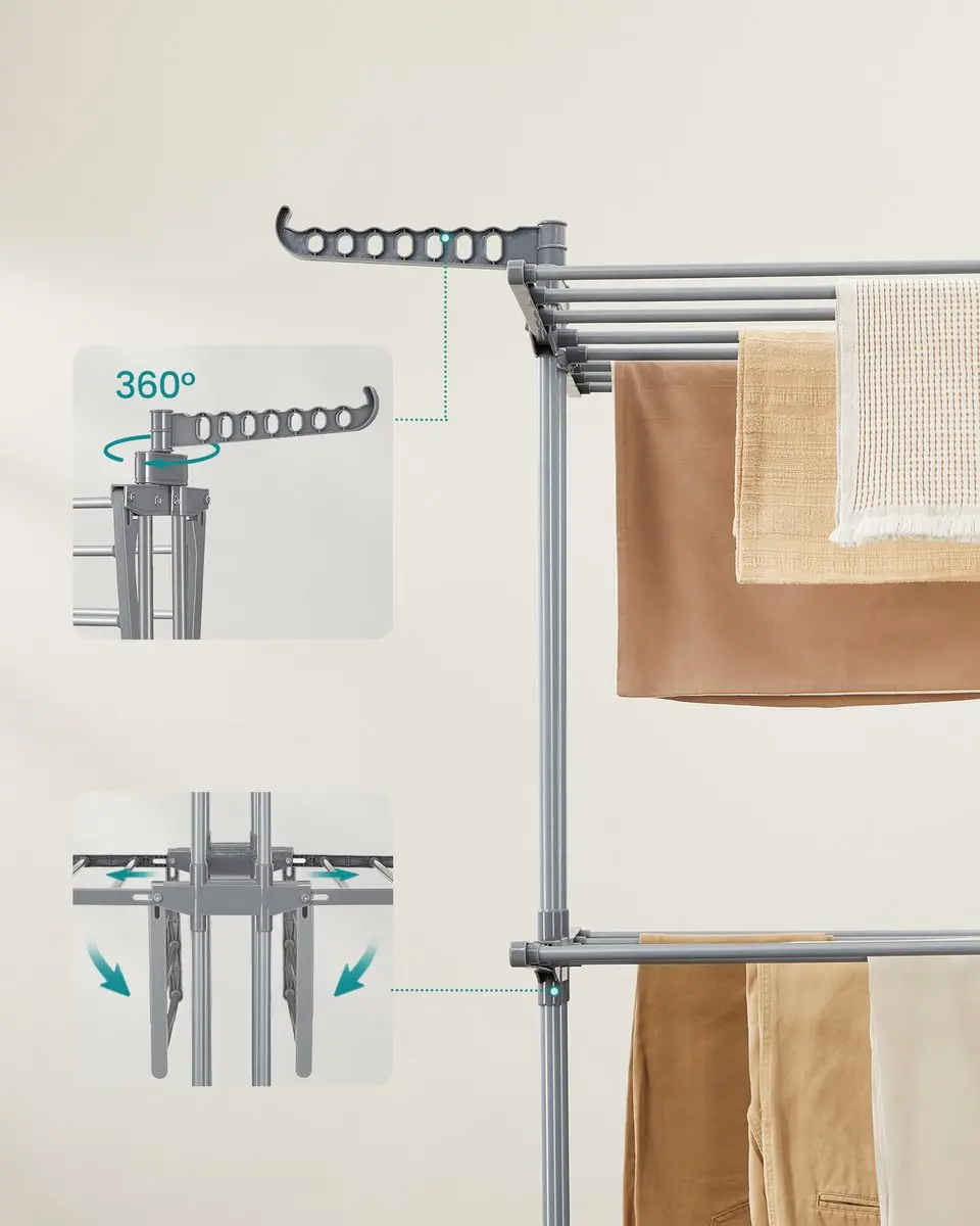 Songmics Wasrek LLR702G01 - 3 Lagen - Opvouwbaar - Duifgrijs