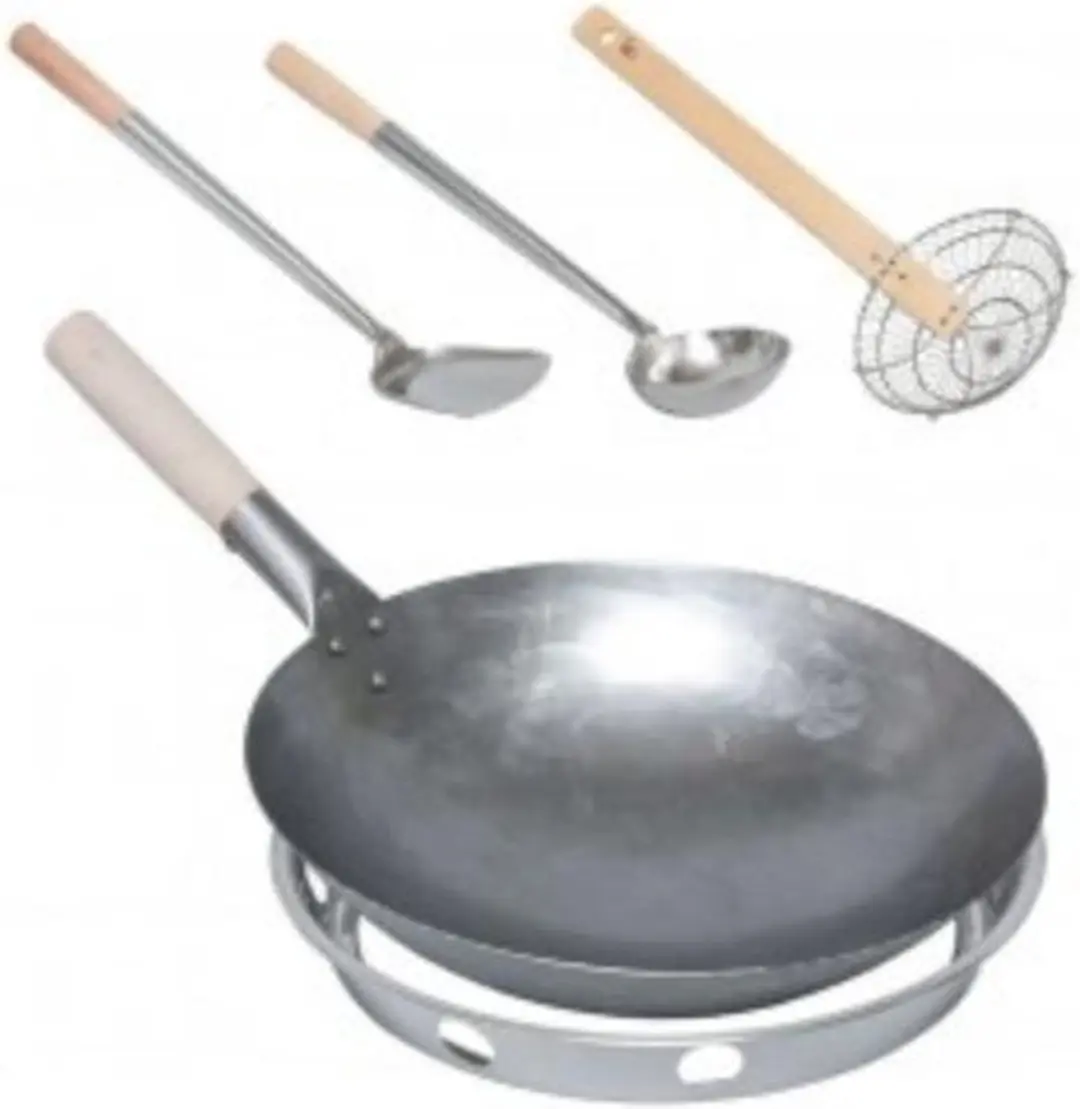 Monolith Wokset 20cm 5-delig - Zilver/Hout