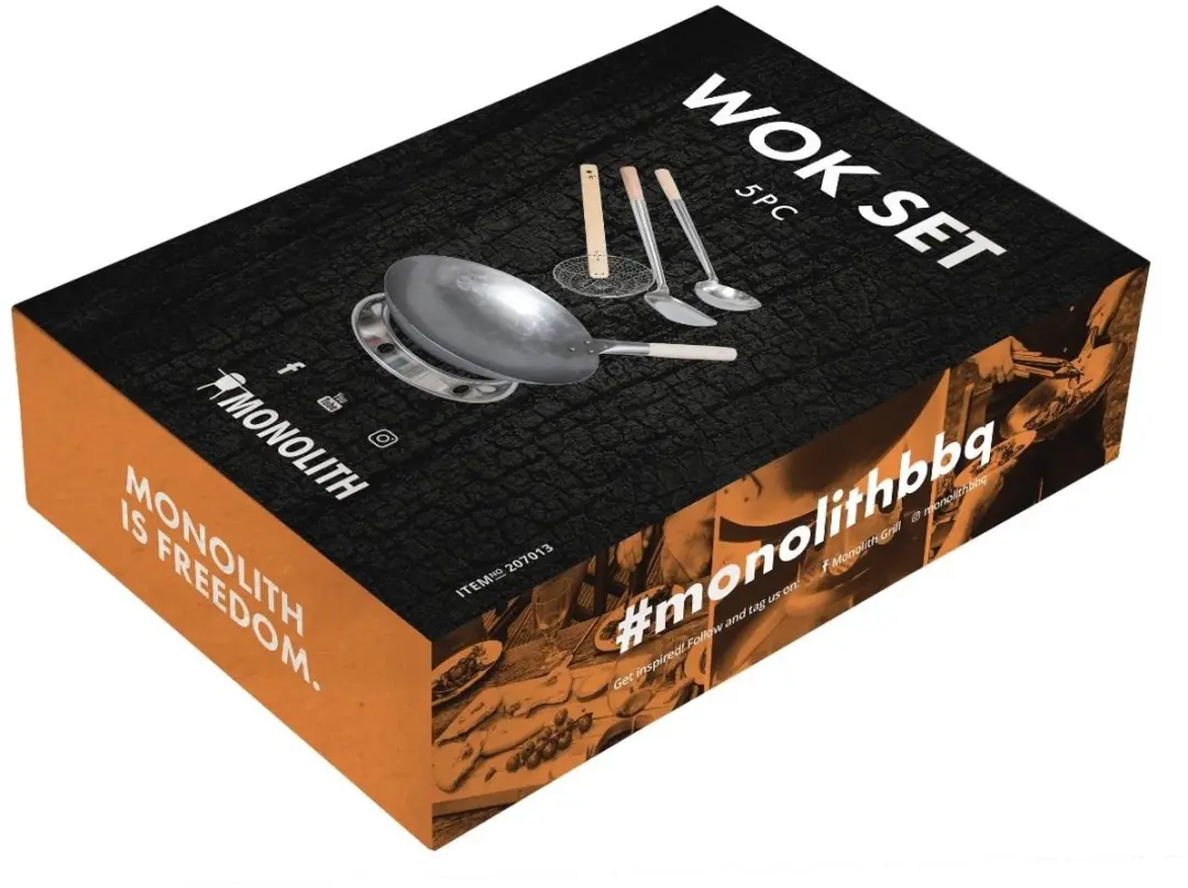 Monolith Wokset 20cm 5-delig - Zilver/Hout