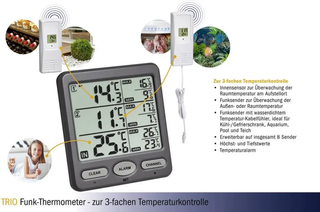 TFA Dostmann TRIO 30.3062.10 Draadloze Thermometer - Antraciet - afbeelding 6 van 6