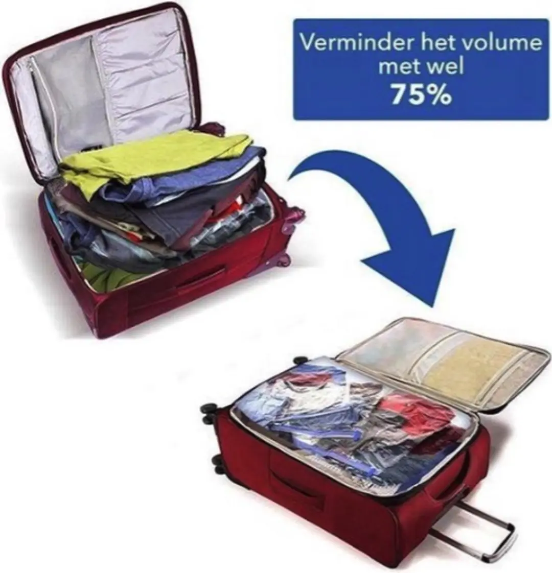 Alpina Vacuüm Opbergzakken Set 2 - M 86x50cm & L 130x74cm - Transparant