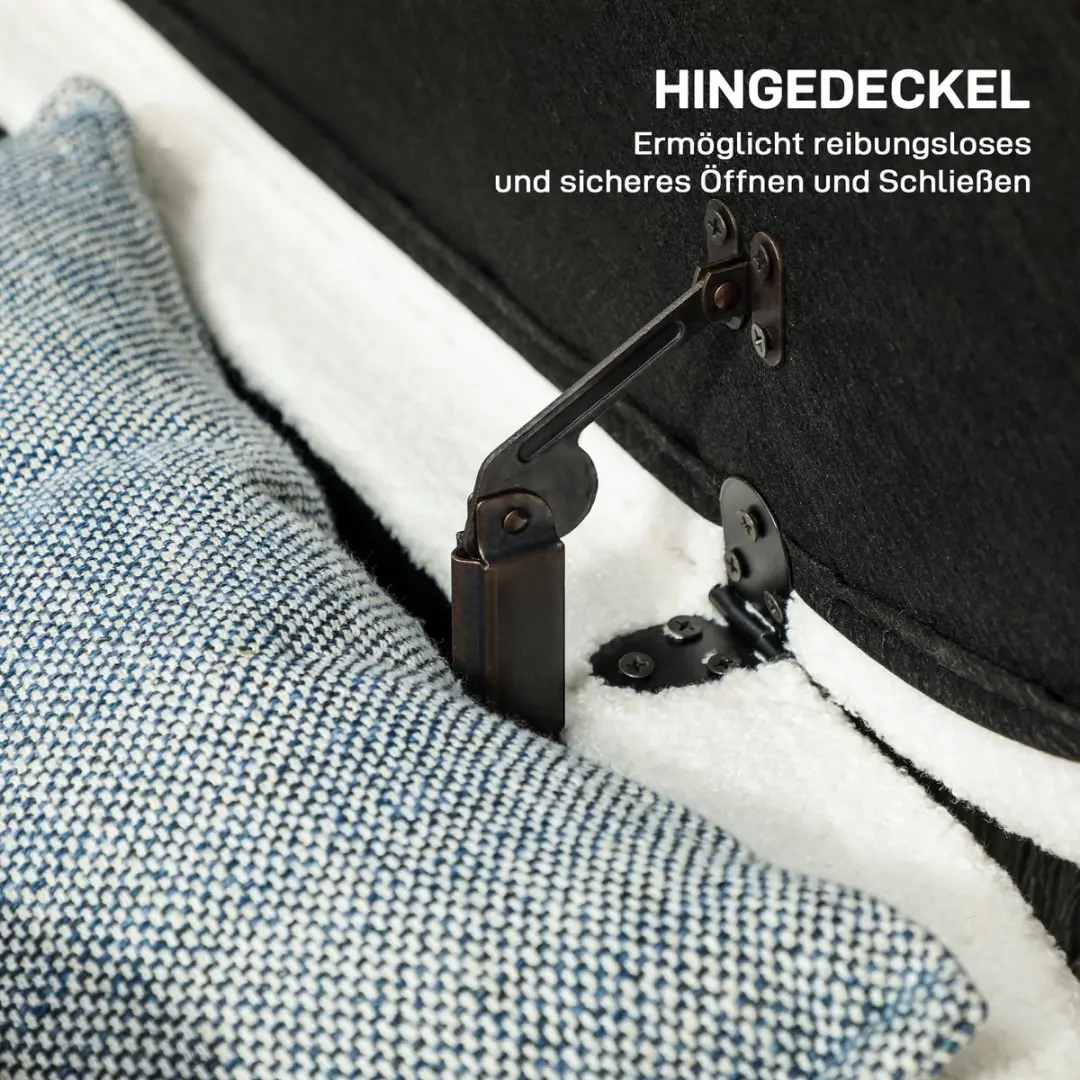 Homcom Sitzbank - 114x47x46,5cm - Cremewit - afbeelding 6 van 6