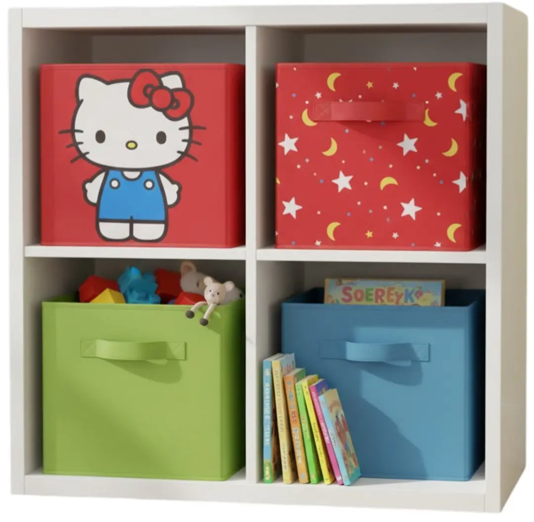 Hello Kitty Opvouwbare Opbergmand 30x30x30cm - Rood/Wit