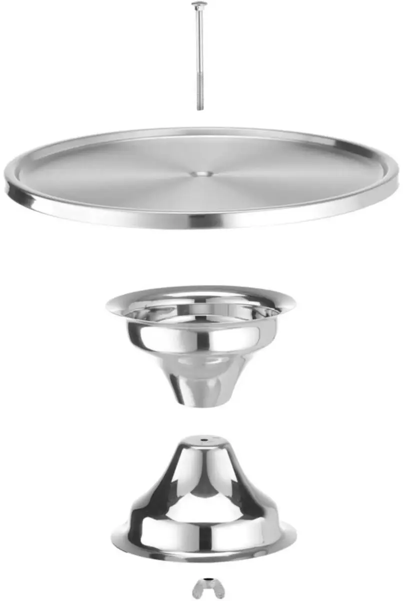 HENDI Taartplateau op voet 32,2cm - RVS - Zilver