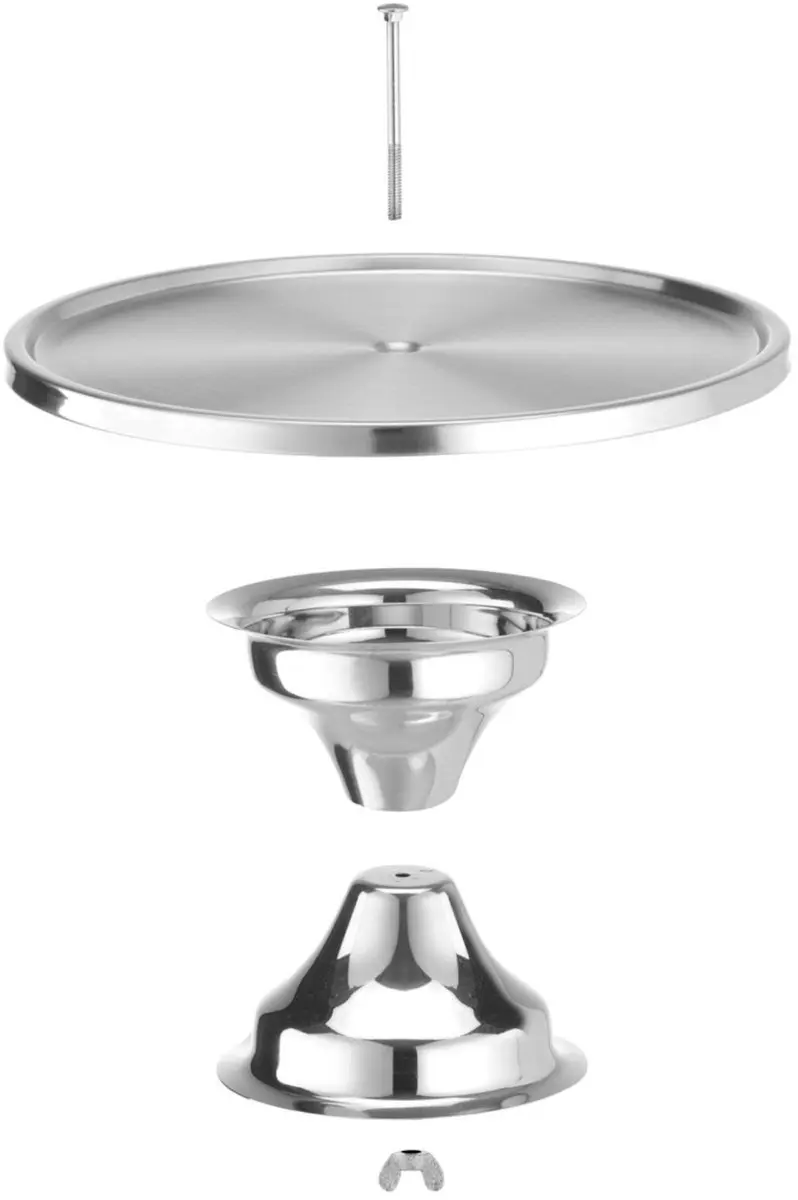HENDI Taartplateau op voet 32,2cm - RVS - Zilver